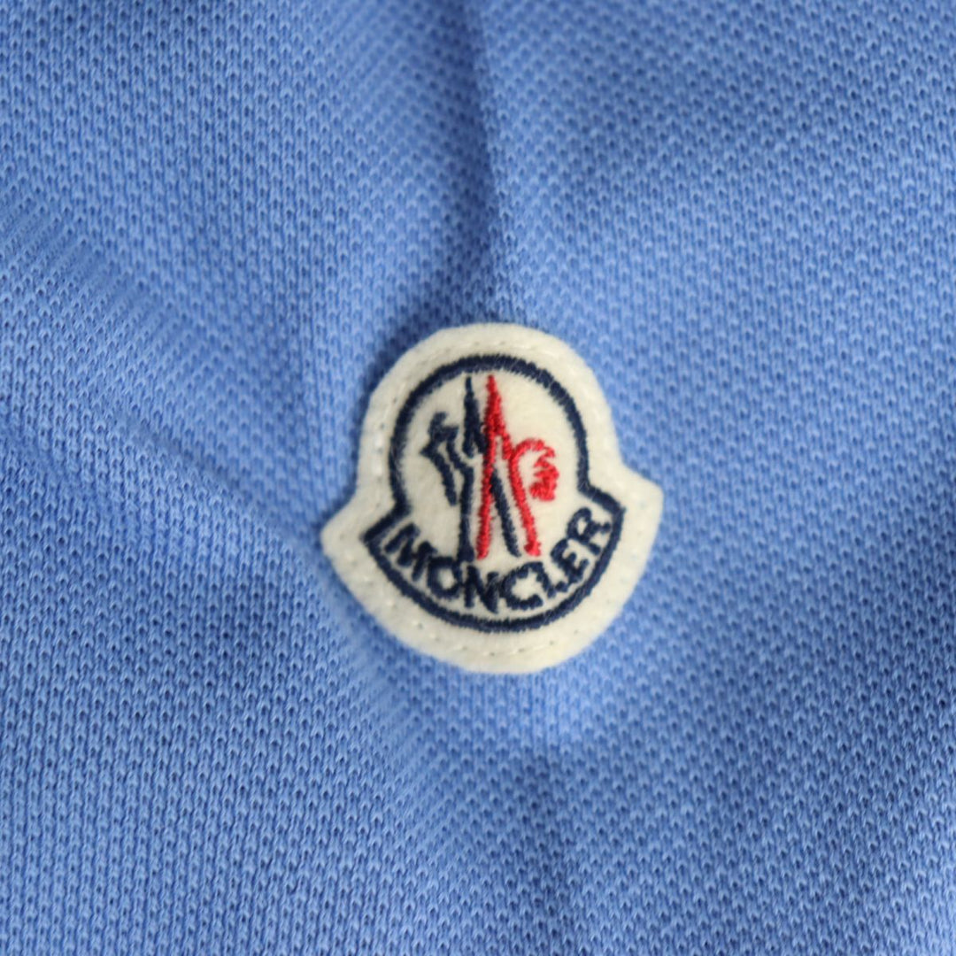 MONCLER Short sleeve polo shirt cotton Light blue S