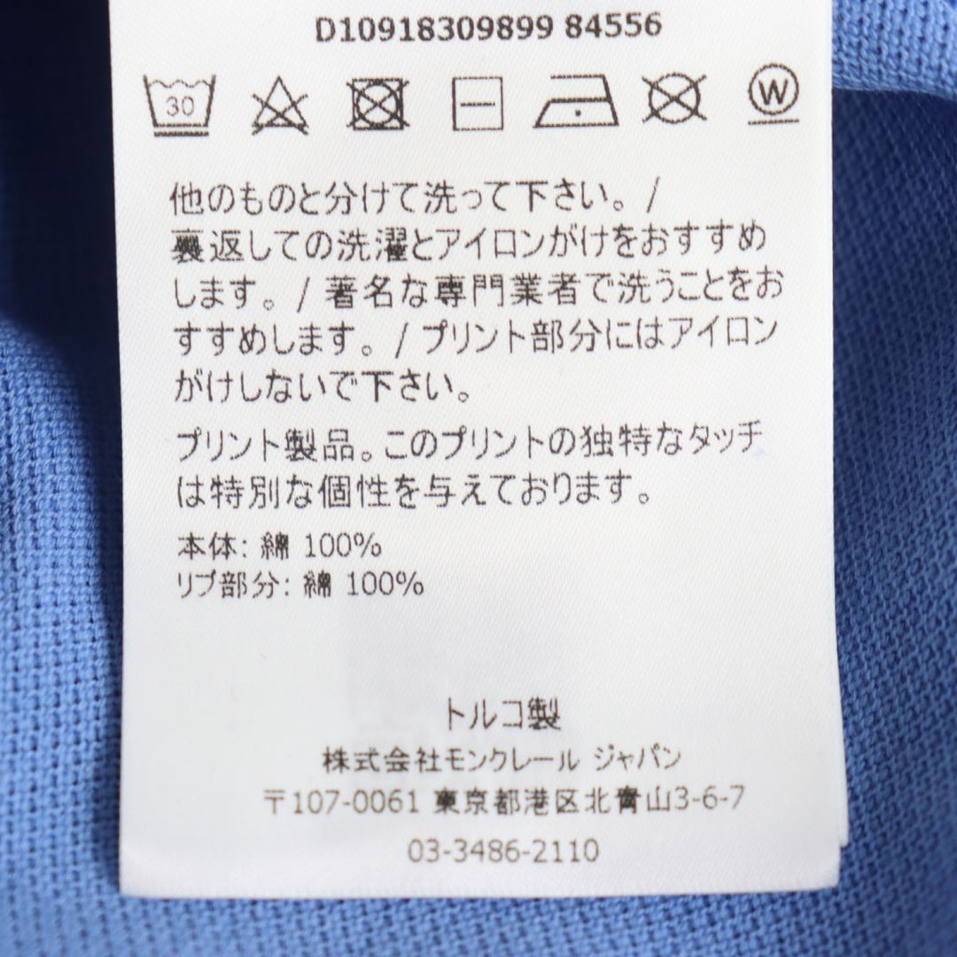 MONCLER Short sleeve polo shirt cotton Light blue S
