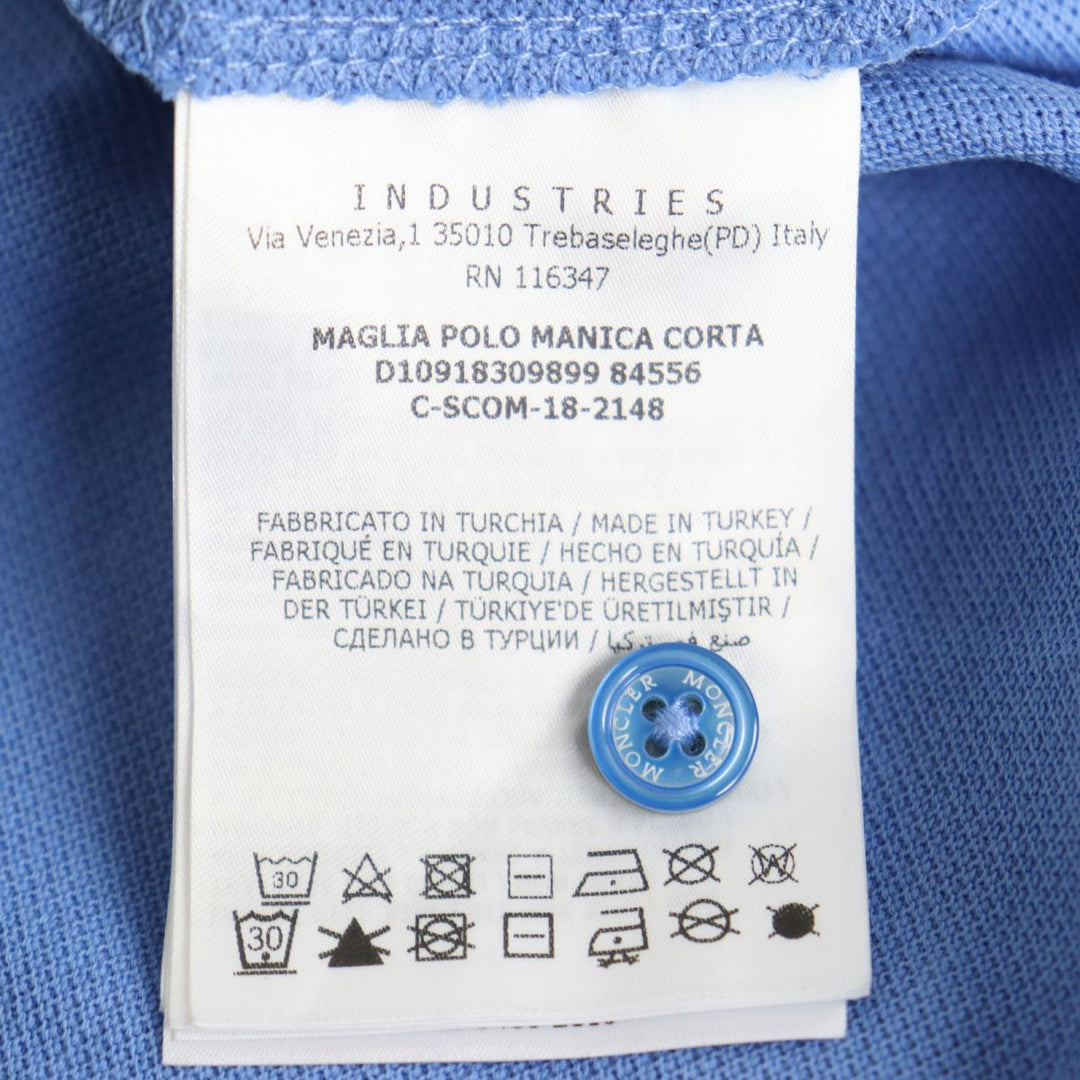 MONCLER Short sleeve polo shirt cotton Light blue S