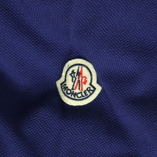 MONCLER Short sleeve polo shirt cotton Navy S