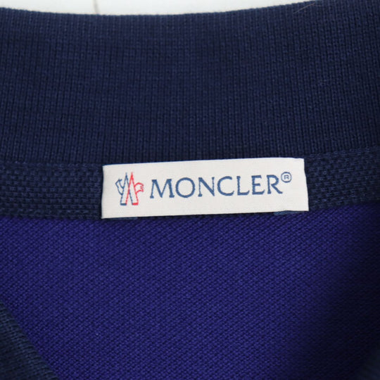 MONCLER Short sleeve polo shirt cotton Navy S