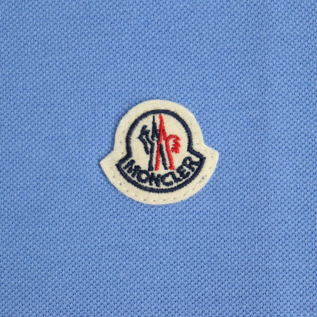 MONCLER Short sleeve polo shirt cotton Light blue S