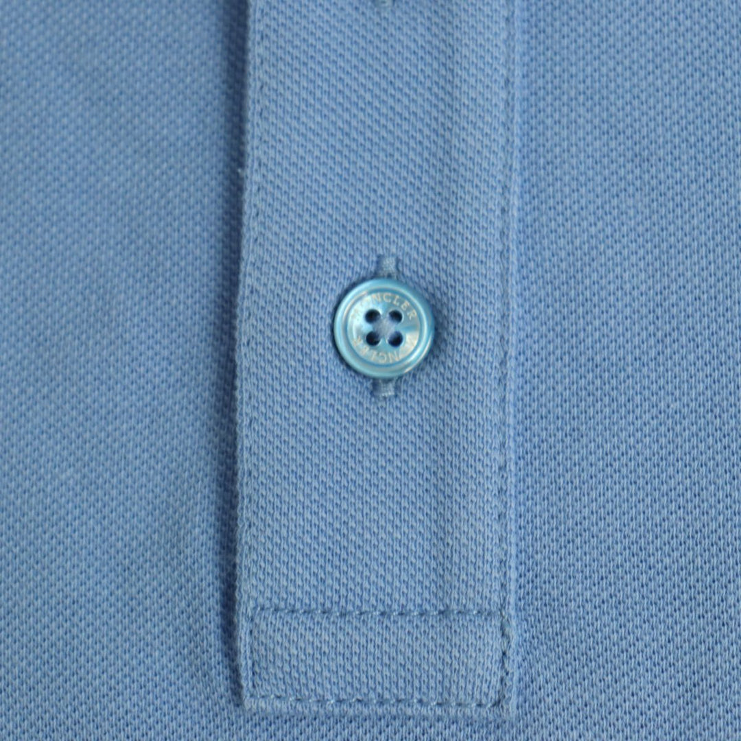 MONCLER Short sleeve polo shirt cotton Light blue S