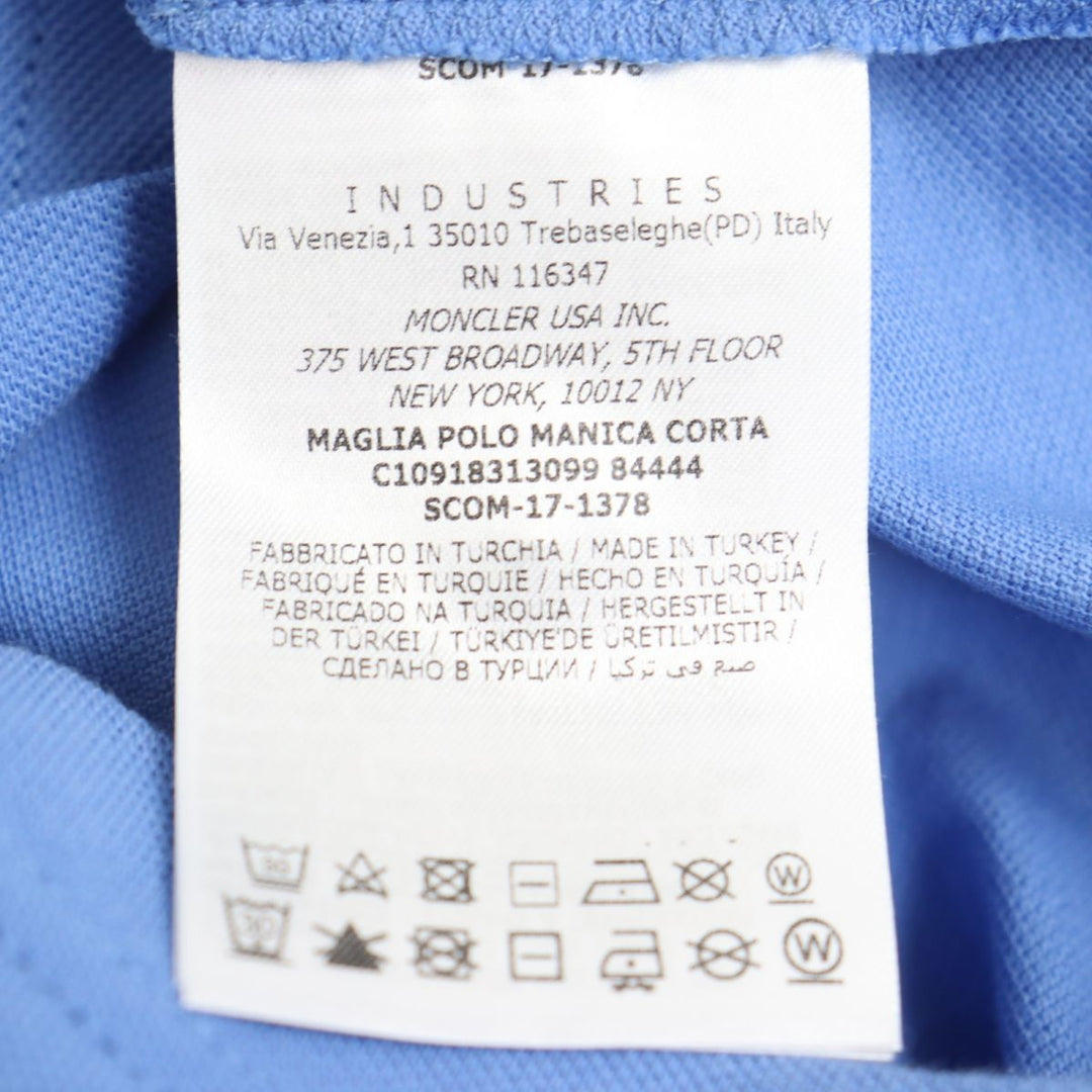 MONCLER Short sleeve polo shirt cotton Light blue S