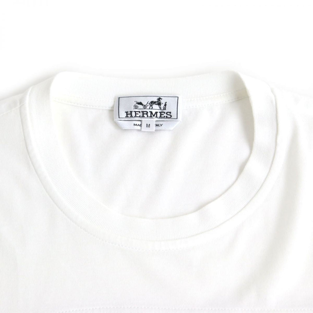 HERMES Short sleeve T-shirt cotton White x gray M
