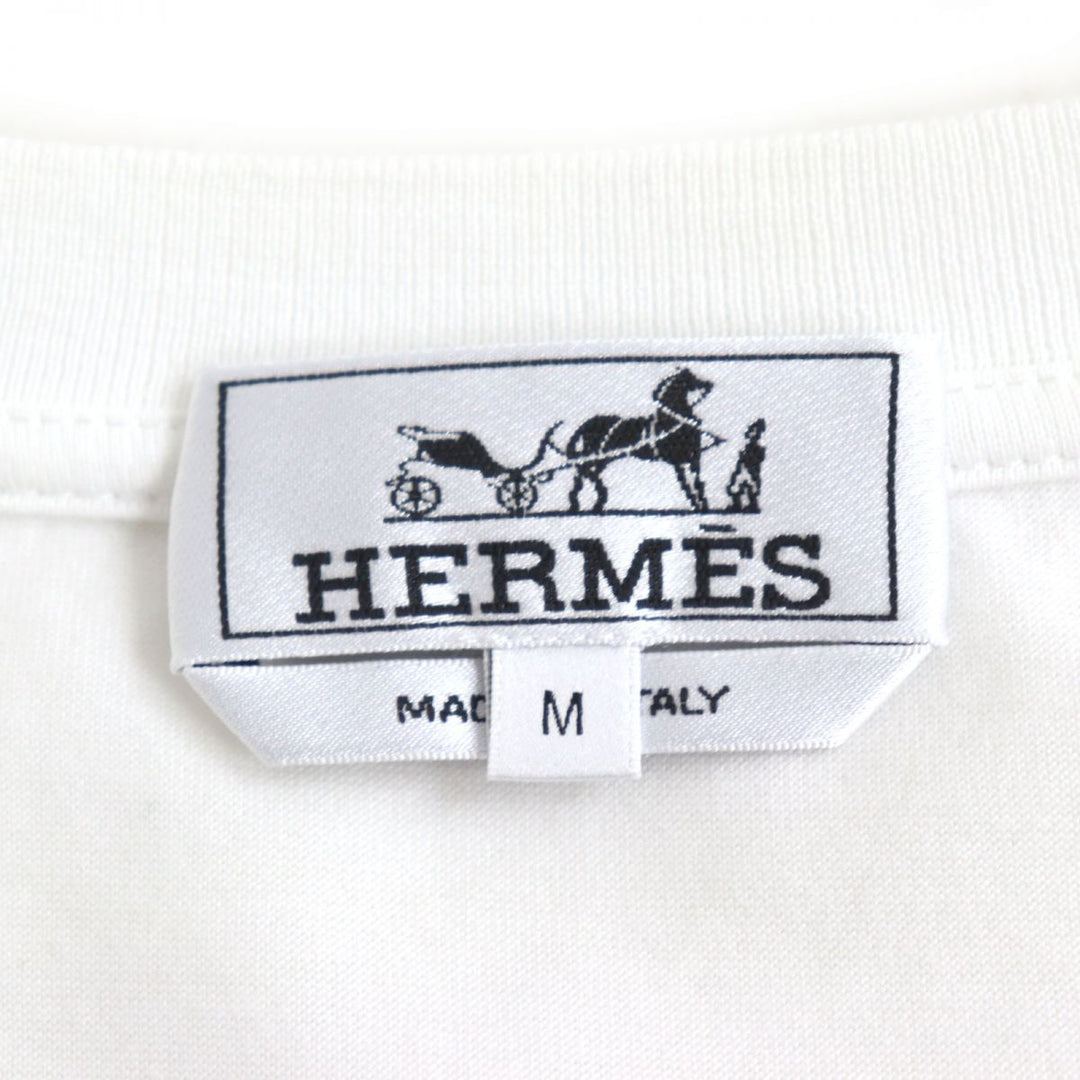 HERMES Short sleeve T-shirt cotton White x gray M