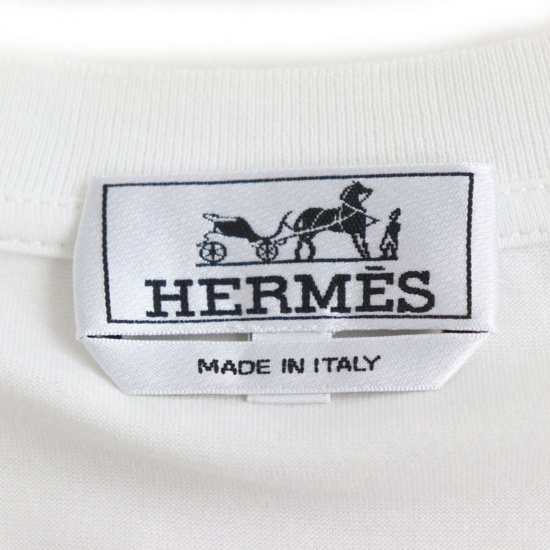 HERMES Short sleeve T-shirt cotton White x gray M