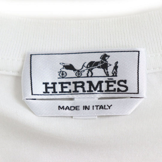HERMES Short sleeve T-shirt cotton White x gray M