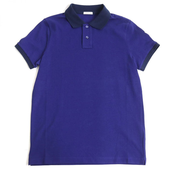 MONCLER Short sleeve polo shirt cotton Navy S