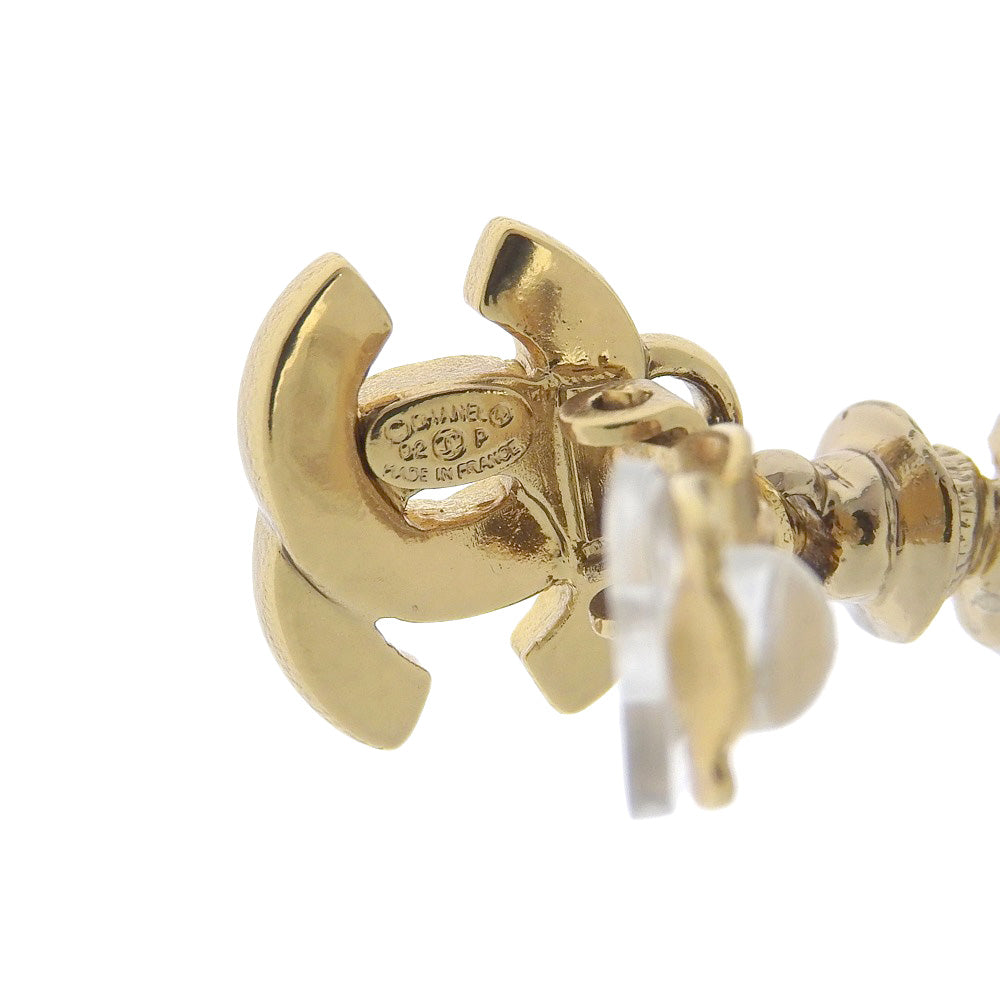 CHANEL Earring Plated Gold gold doll motif Mademoiselle COCO Mark Women Used Authentic