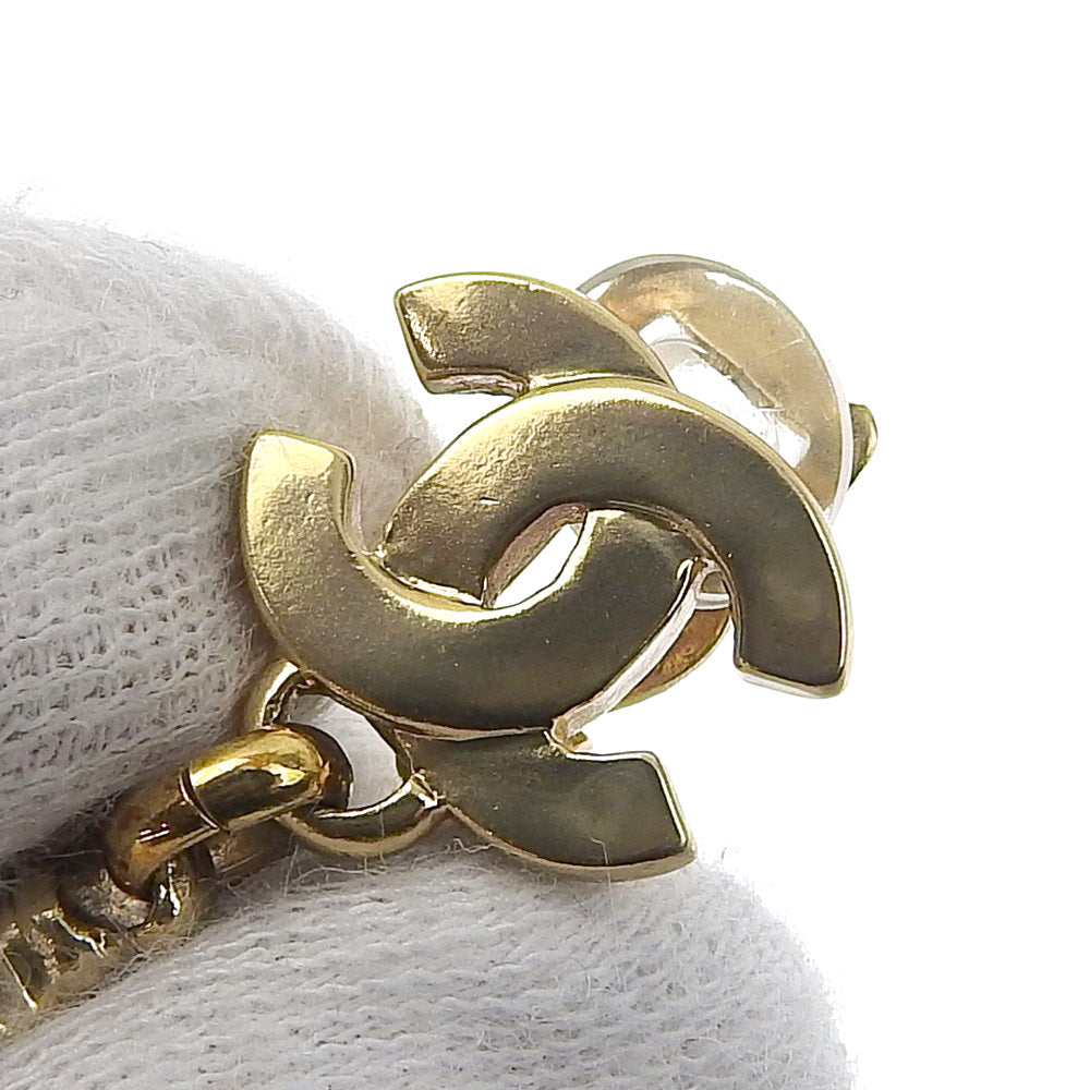 CHANEL Earring Plated Gold gold doll motif Mademoiselle COCO Mark Women Used Authentic