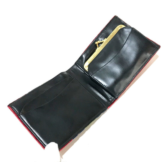 Roberta di Camerino Folded wallet Velor Red/Navy/Green logo Women Used Authentic