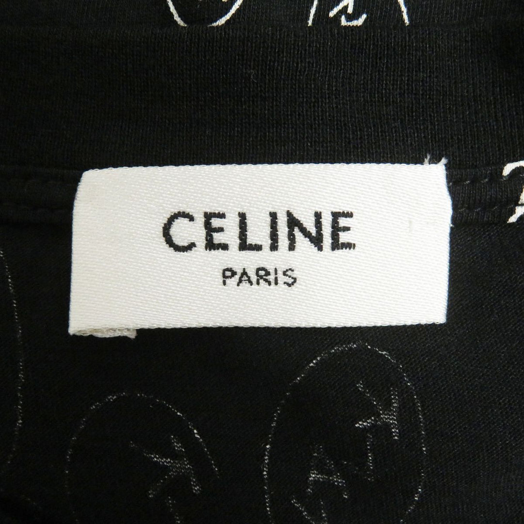 CELINE Cut cotton black<br>Print: White XS