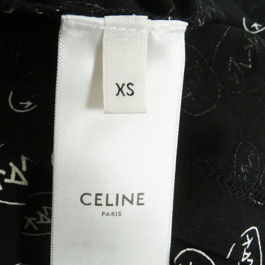 CELINE Cut cotton black<br>Print: White XS