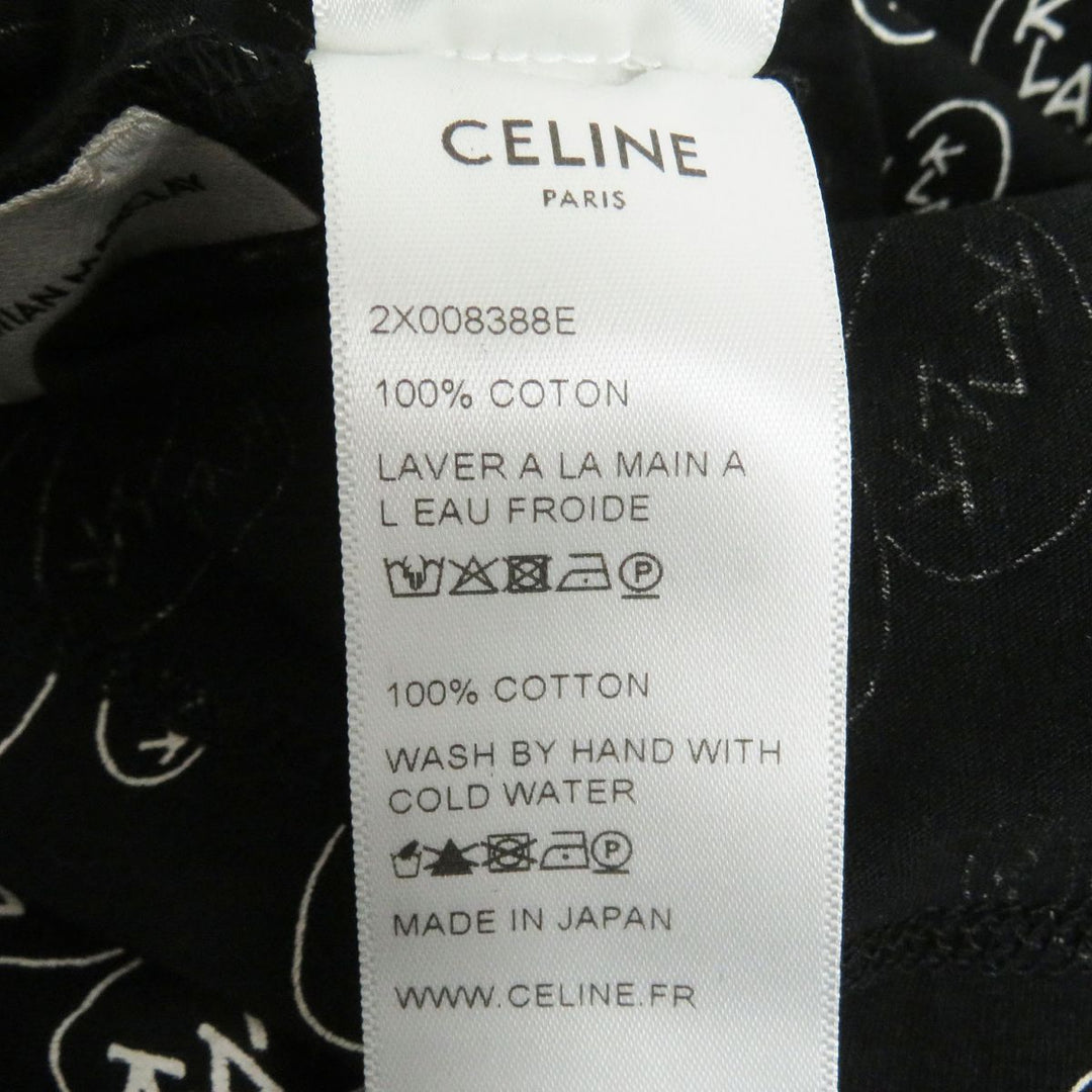 CELINE Cut cotton black<br>Print: White XS
