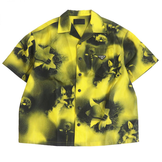 PRADA Short sleeve shirt recycled polyamide Yellow / black M