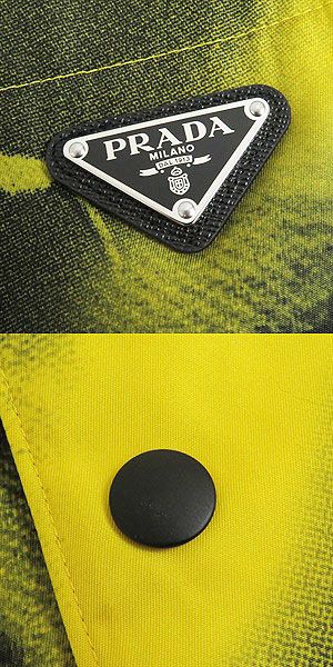 PRADA Short sleeve shirt recycled polyamide Yellow / black M