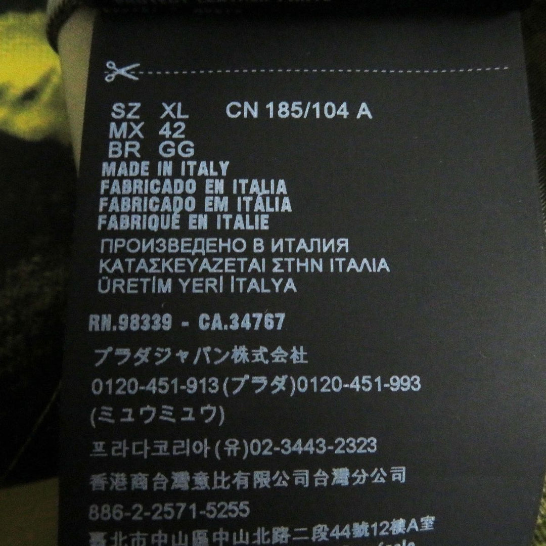 PRADA Short sleeve shirt recycled polyamide Yellow / black XL