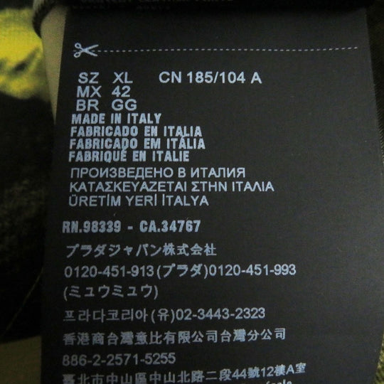 PRADA Short sleeve shirt recycled polyamide Yellow / black XL