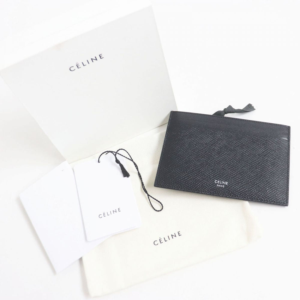 CELINE name card holder leather black