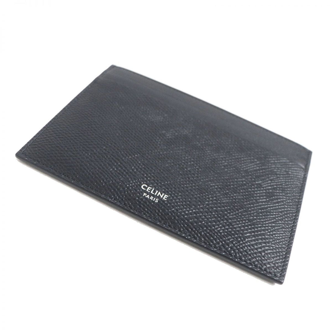 CELINE name card holder leather black