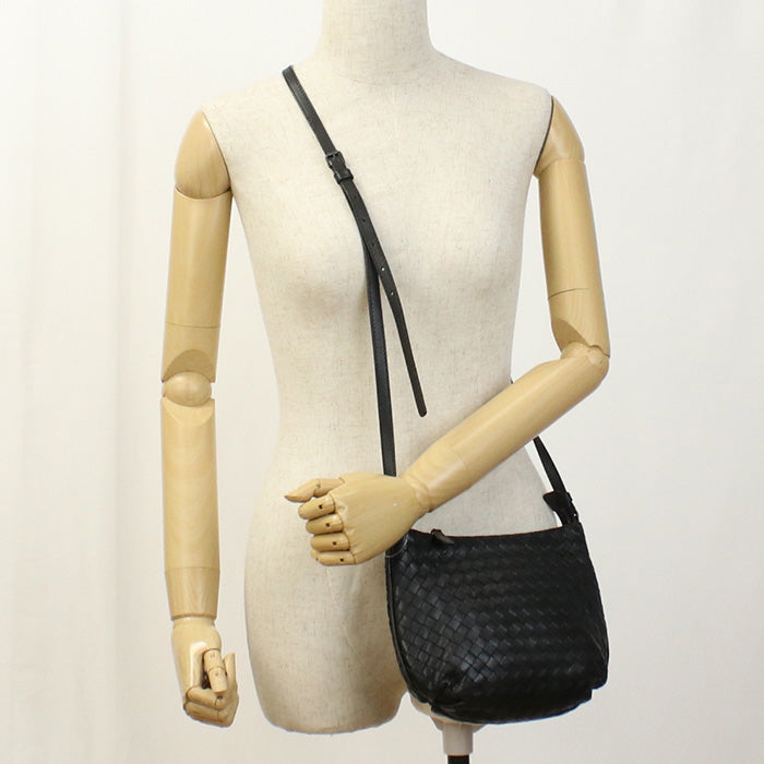 BOTTEGA VENETA BO88140 Shoulder Bag INTRECCIATO leather Black Women
