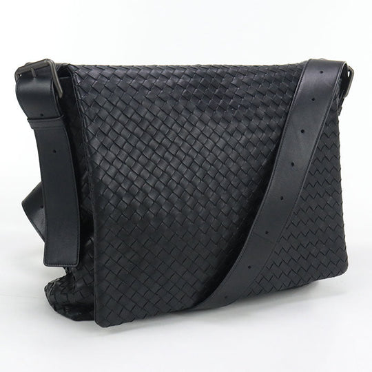 BOTTEGA VENETA 161314 VQ131 1000 INTRECCIATO Shoulder Bag leather  black mens