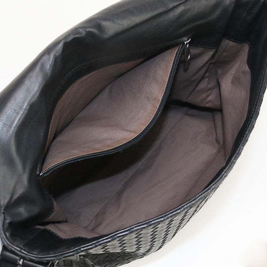 BOTTEGA VENETA 161314 VQ131 1000 INTRECCIATO Shoulder Bag leather  black mens
