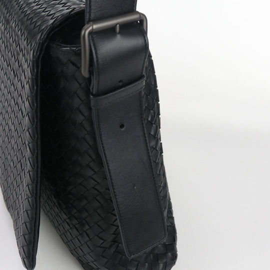 BOTTEGA VENETA 161314 VQ131 1000 INTRECCIATO Shoulder Bag leather  black mens