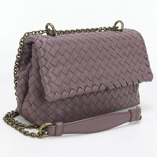 BOTTEGA VENETA 386498 Shoulder Bag INTRECCIATO OLYMPIA ChainShoulder Bag leather purple Women