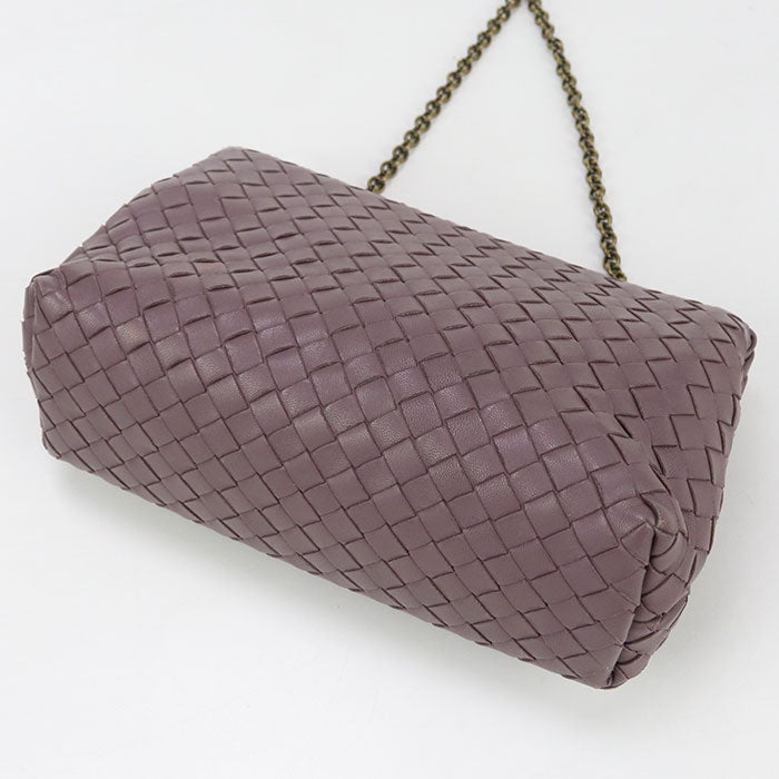 BOTTEGA VENETA 386498 Shoulder Bag INTRECCIATO OLYMPIA ChainShoulder Bag leather purple Women