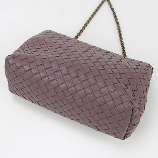 BOTTEGA VENETA 386498 Shoulder Bag INTRECCIATO OLYMPIA ChainShoulder Bag leather purple Women