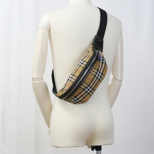 BURBERRY 800521 Belt bag Vintage check body bag Nylon beige unisex