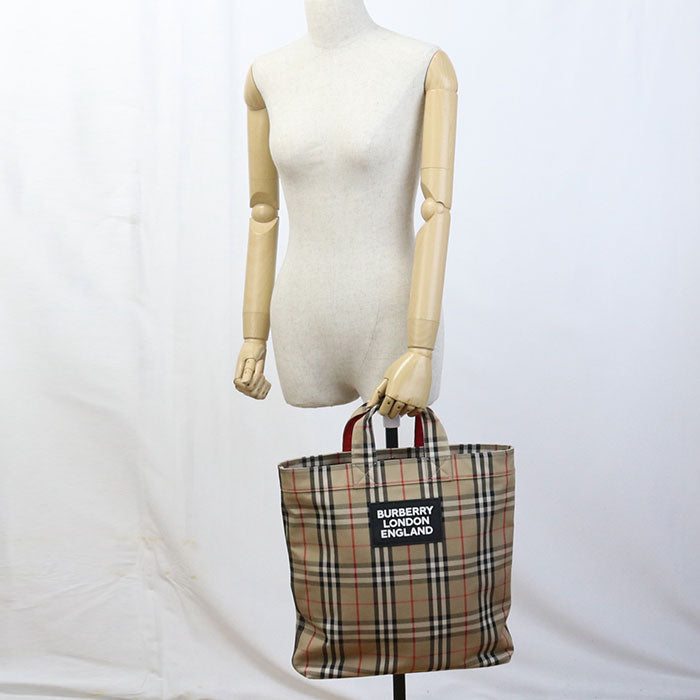 BURBERRY 8017740 Tote Bag Nova Check Logo Applique Vintage 2way Tote Bag cotton Multicolor unisex