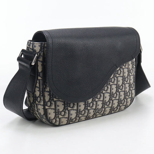 Dior saddle Shoulder Bag Jacquard/leather Black mens