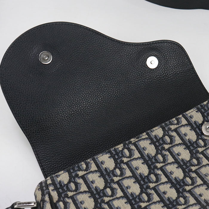 Dior saddle Shoulder Bag Jacquard/leather Black mens