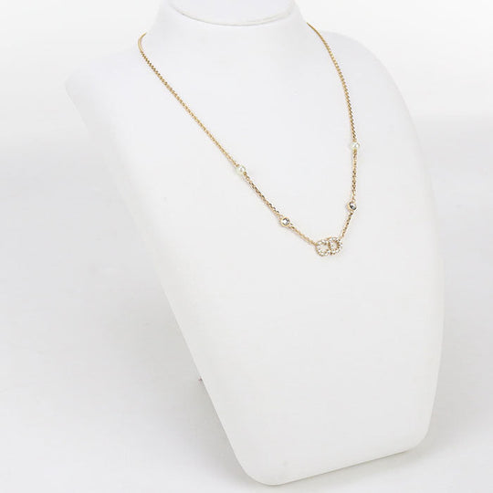 Dior N1033CDLCY D301 Necklace Claire Die Lune Necklace metal, White Crystal, Imitation Pearl gold Women