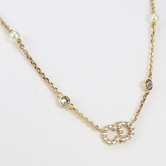 Dior N1033CDLCY D301 Necklace Claire Die Lune Necklace metal, White Crystal, Imitation Pearl gold Women