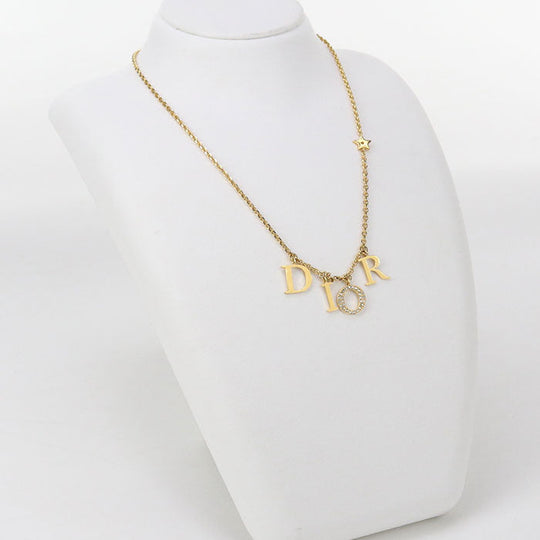 Dior N1308DVOCY D301 Necklace Diorevolution Necklace Logo crystal metal, White crystal gold Women