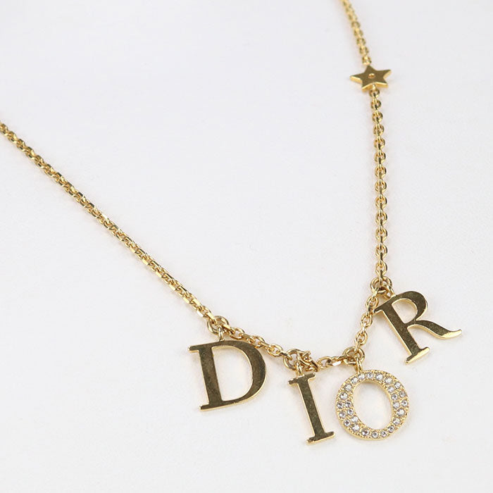 Dior N1308DVOCY D301 Necklace Diorevolution Necklace Logo crystal metal, White crystal gold Women