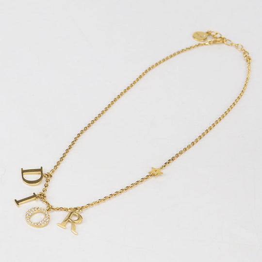 Dior N1308DVOCY D301 Necklace Diorevolution Necklace Logo crystal metal, White crystal gold Women