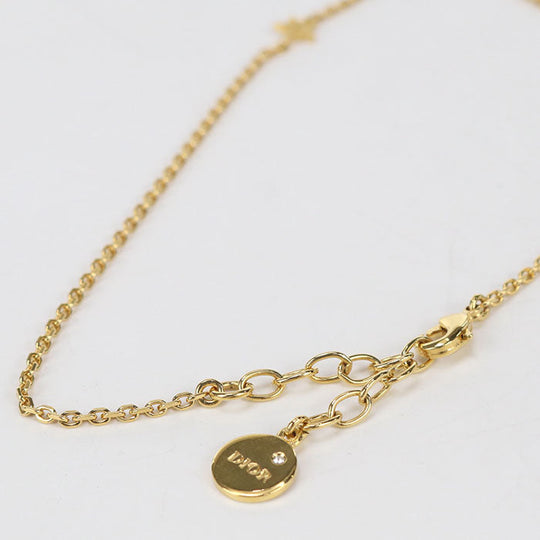 Dior N1308DVOCY D301 Necklace Diorevolution Necklace Logo crystal metal, White crystal gold Women