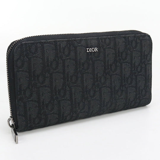 Dior 2ESBC252YSE Long zip wallet Dior Oblique Jacquard Black mens