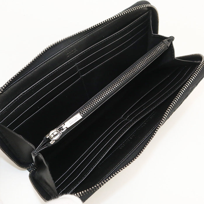 Dior 2ESBC252YSE Long zip wallet Dior Oblique Jacquard Black mens