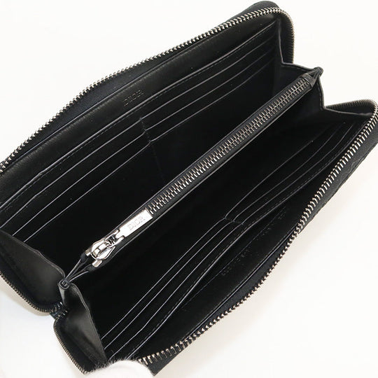 Dior 2ESBC252YSE Long zip wallet Dior Oblique Jacquard Black mens