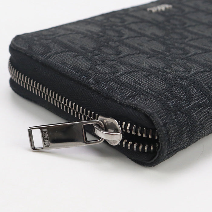 Dior 2ESBC252YSE Long zip wallet Dior Oblique Jacquard Black mens
