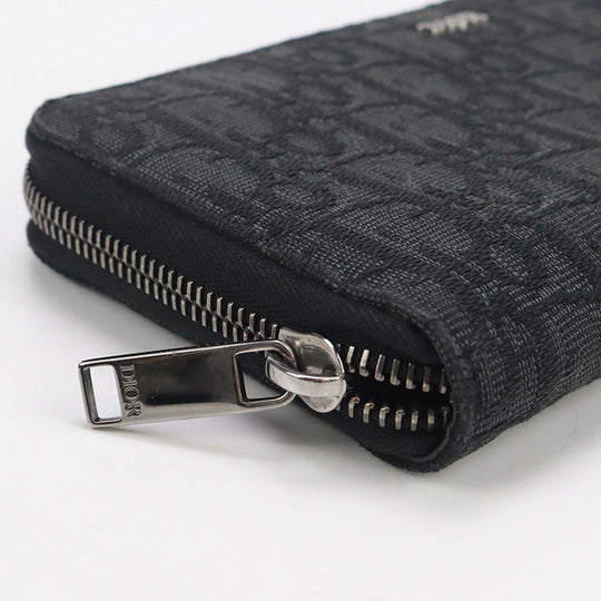 Dior 2ESBC252YSE Long zip wallet Dior Oblique Jacquard Black mens