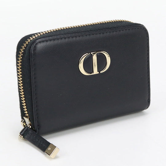 Dior CD89475 Zip card holder Coin Pocket Calfskin Black Women