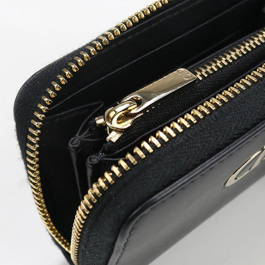 Dior CD89475 Zip card holder Coin Pocket Calfskin Black Women