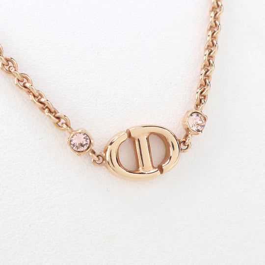 Dior N1823 CDNCY D12P Necklace CD Navy Necklace Gold Plated, Rhinestone gold Women